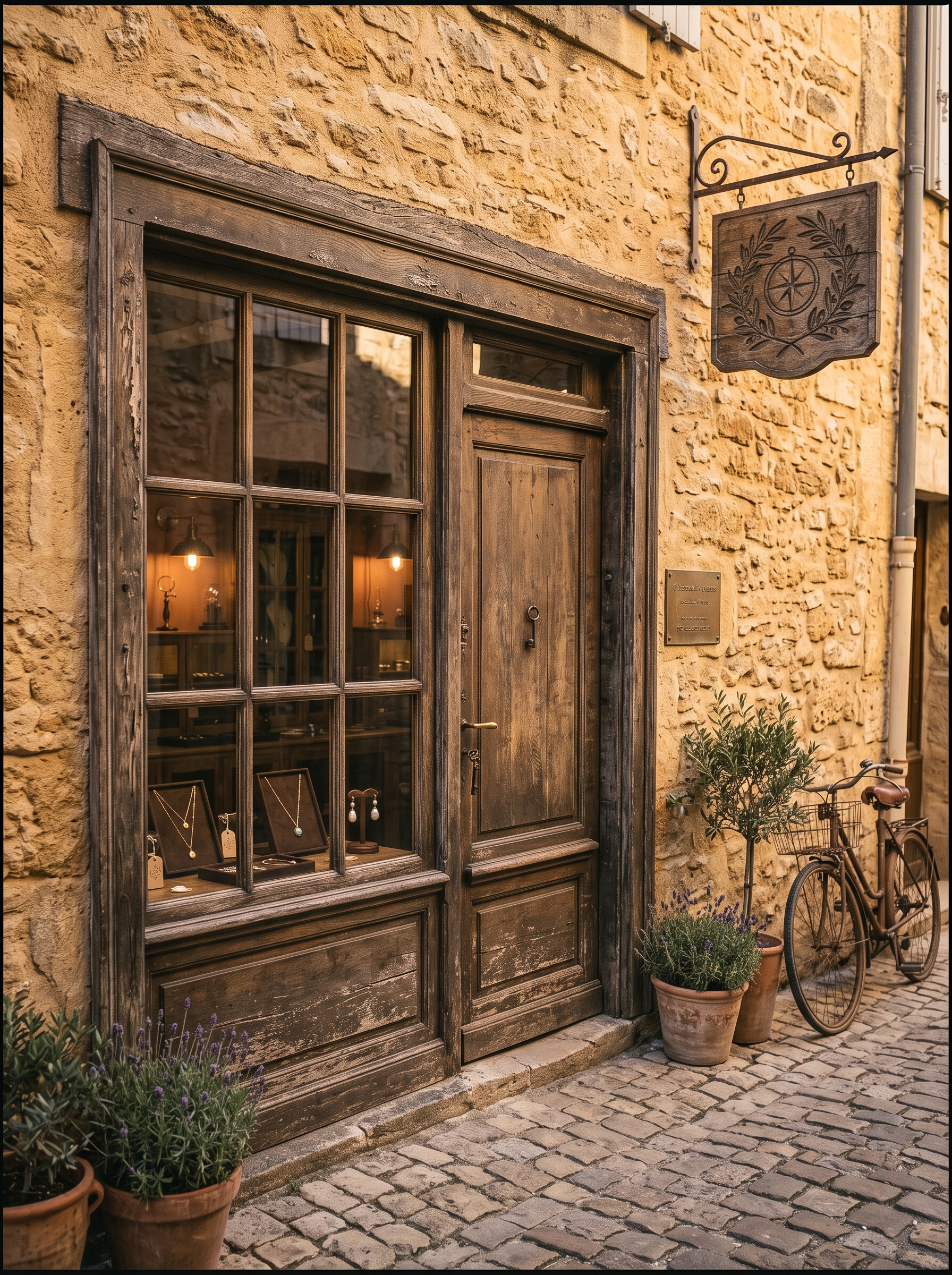 Façade de la bijouterie Lumière, rue de la République à Grignan